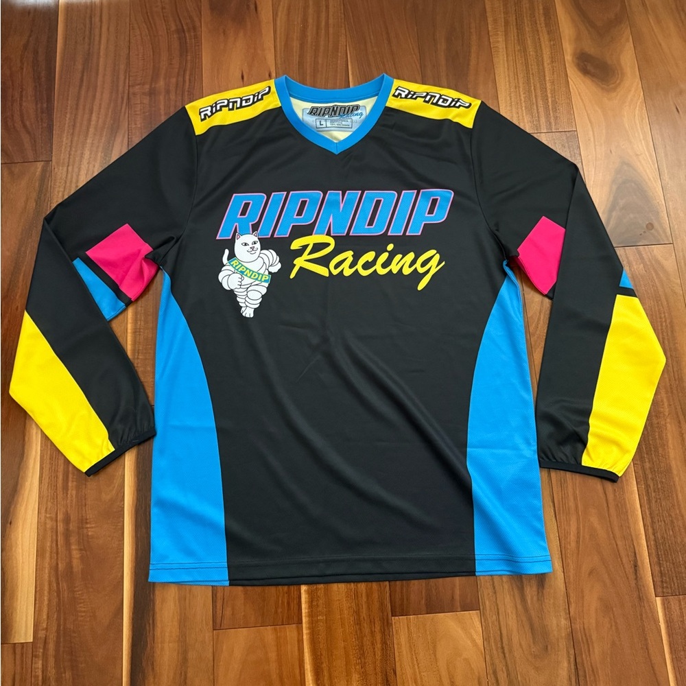 RIPNDIP Shirt Mens Large Racing
Jersey Long Sleeve Color Block
Motocross